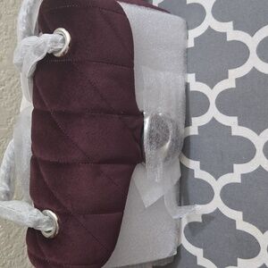Plush Burgundy Quilted Pillow